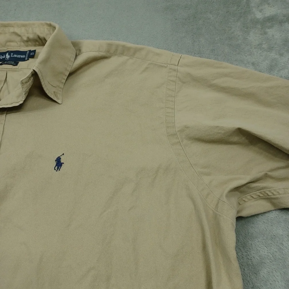 Ralph Lauren Shirt Mens XL Brown Blake Button Up Preppy Long Sleeve